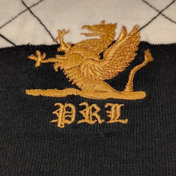 Polo Ralph Lauren vintage men's long sleeve polo shirt large black/white stripes - Picture 4 of 13